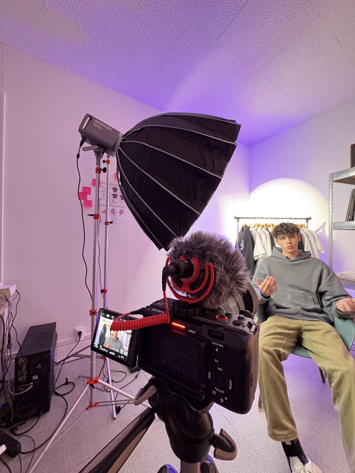 Setup interview de Lucas en studio
